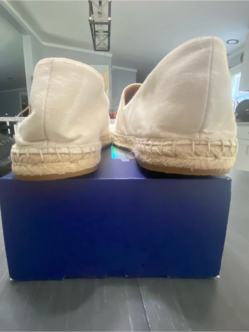 kate spade cream espadrilles with pink, yellow and green dragonfly embroidery